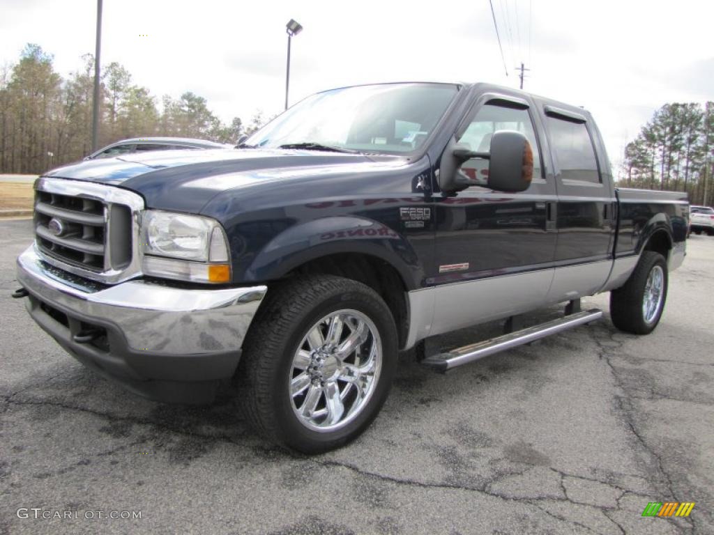 2004 F250 Super Duty XLT Crew Cab - True Blue Metallic / Medium Flint photo #3