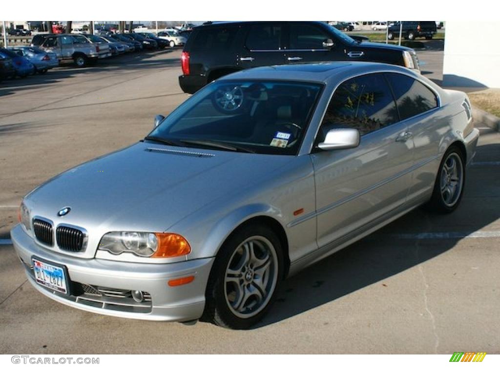 2001 3 Series 330i Coupe - Titanium Silver Metallic / Black photo #3