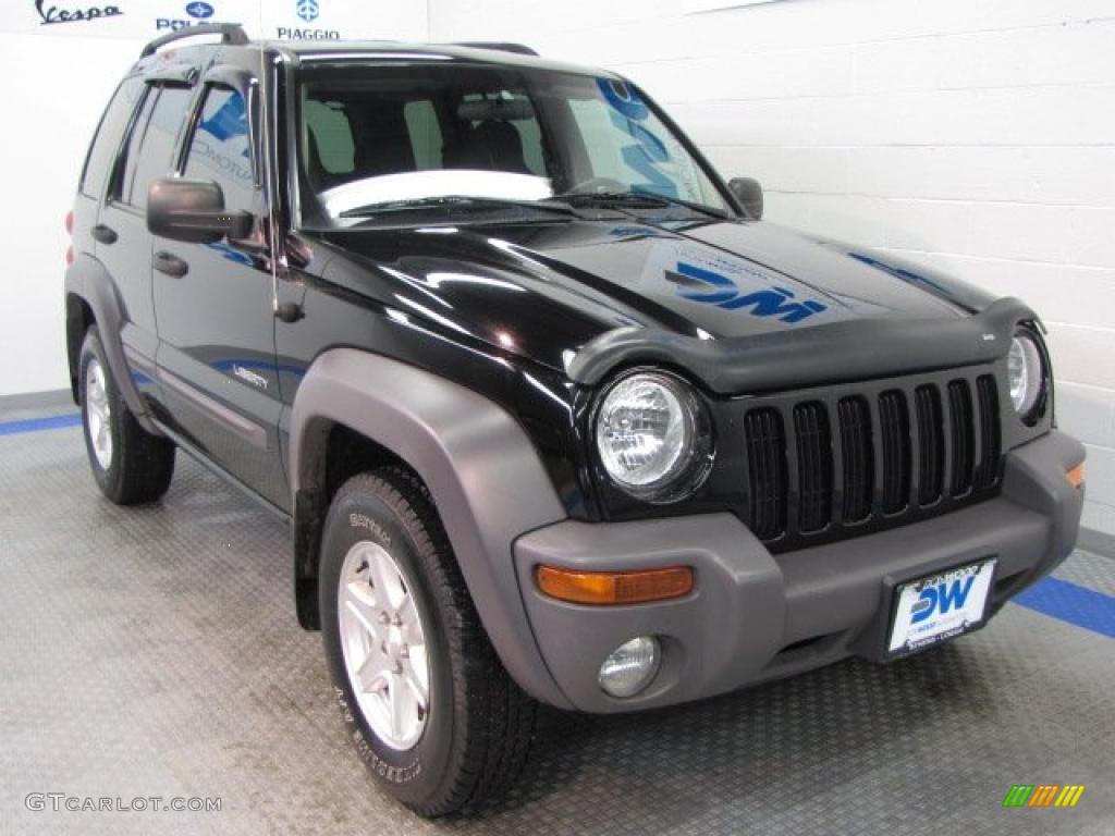 2004 Liberty Sport 4x4 - Black Clearcoat / Dark Slate Gray photo #1