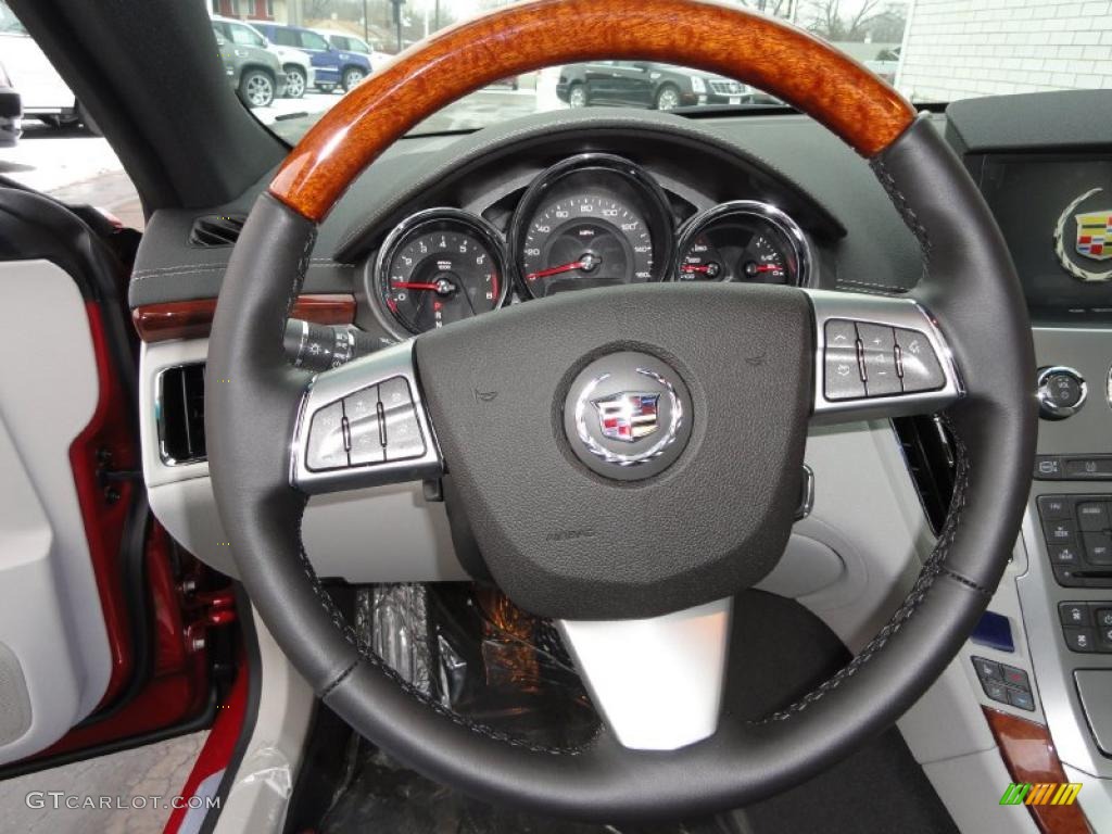2011 Cadillac CTS 4 AWD Coupe Light Titanium Steering Wheel Photo #44065885
