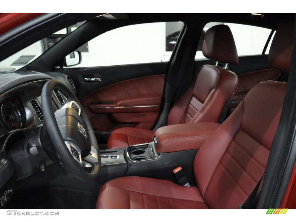 Black/Radar Red Interior 2011 Dodge Charger R/T Plus Photo #44066957