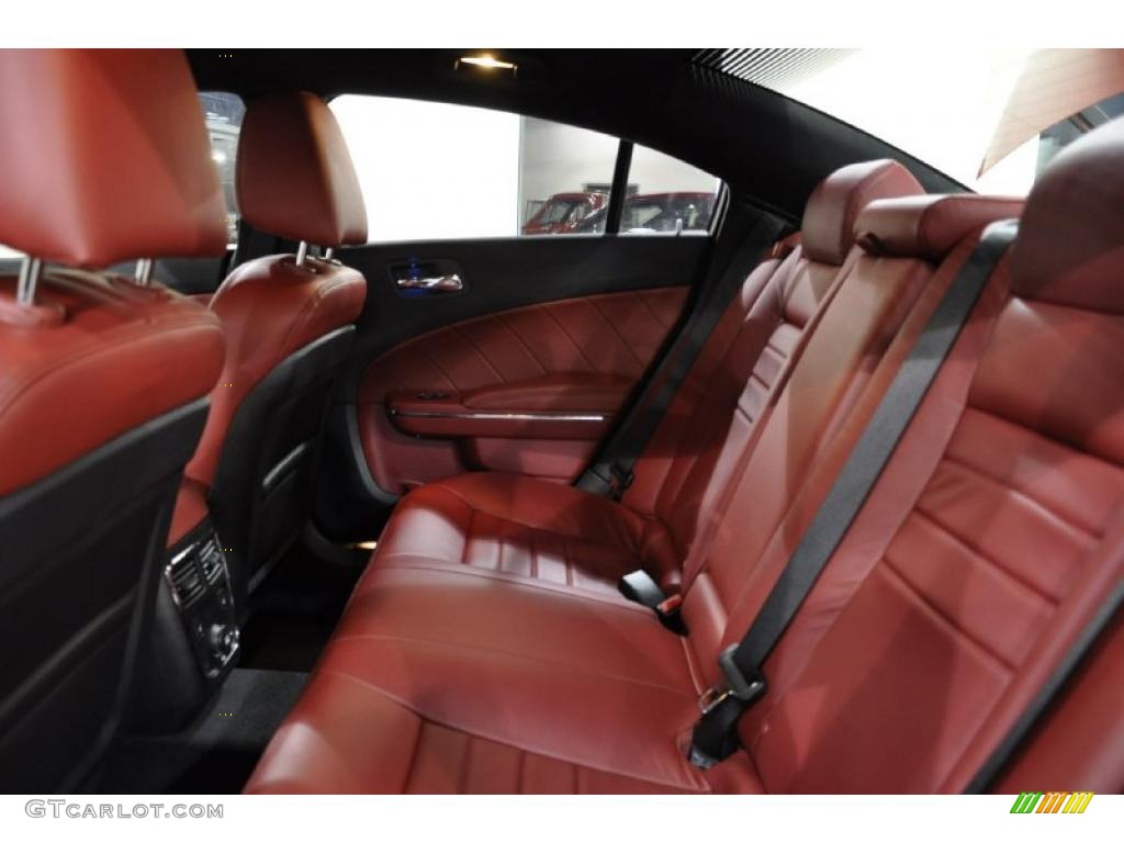 Black/Radar Red Interior 2011 Dodge Charger R/T Plus Photo #44067041
