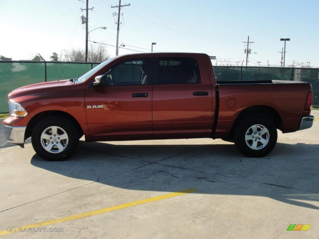 2009 Ram 1500 SLT Crew Cab - Sunburst Orange Pearl / Light Pebble Beige/Bark Brown photo #6