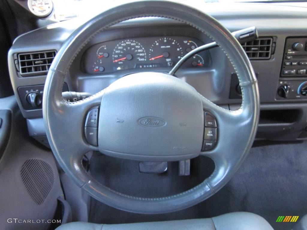 2002 Ford F250 Super Duty Lariat SuperCab 4x4 Medium Flint Steering Wheel Photo #44075106