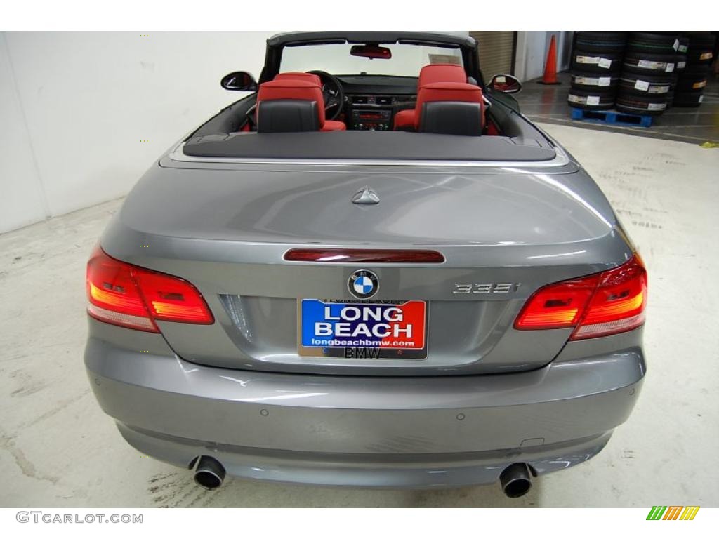 2008 3 Series 335i Convertible - Space Grey Metallic / Coral Red/Black photo #7