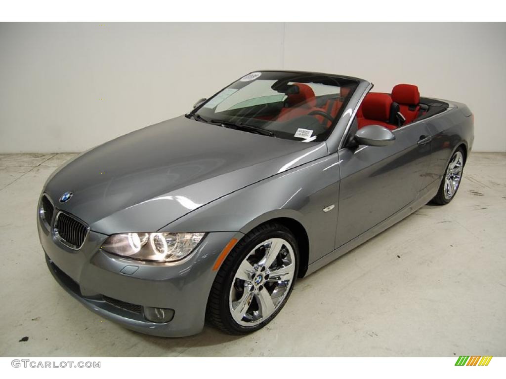 2008 3 Series 335i Convertible - Space Grey Metallic / Coral Red/Black photo #9