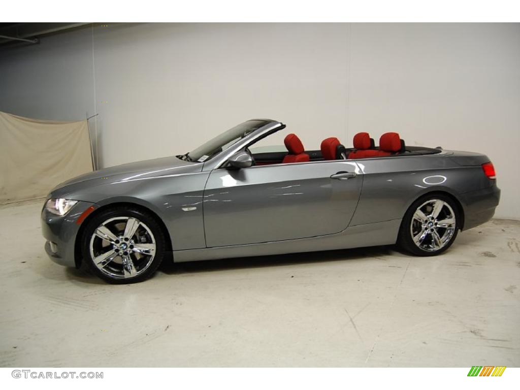 2008 3 Series 335i Convertible - Space Grey Metallic / Coral Red/Black photo #10