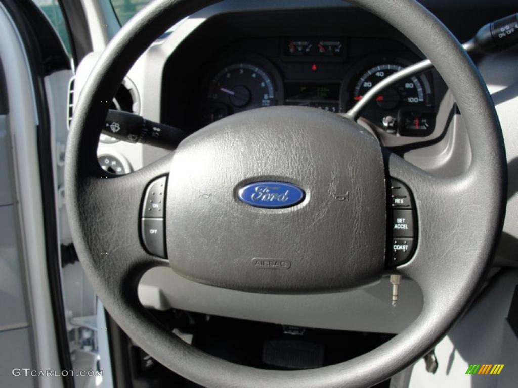 2011 Ford E Series Van E150 Commercial Medium Flint Steering Wheel Photo #44092036