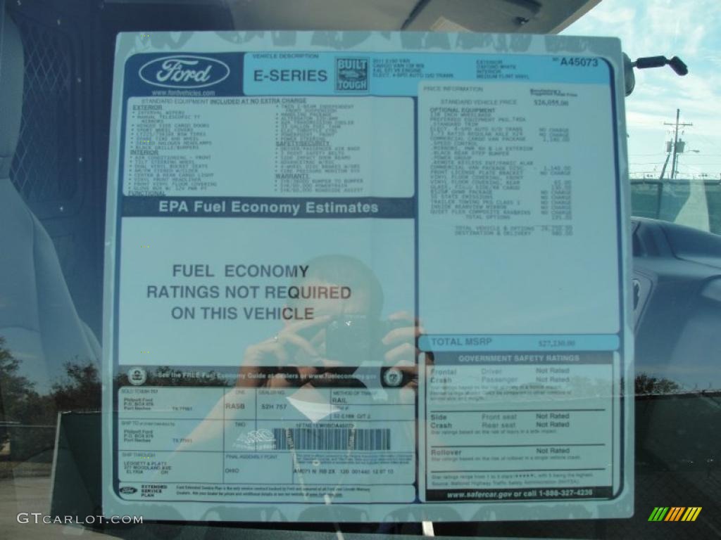 2011 Ford E Series Van E150 Commercial Window Sticker Photo #44092093
