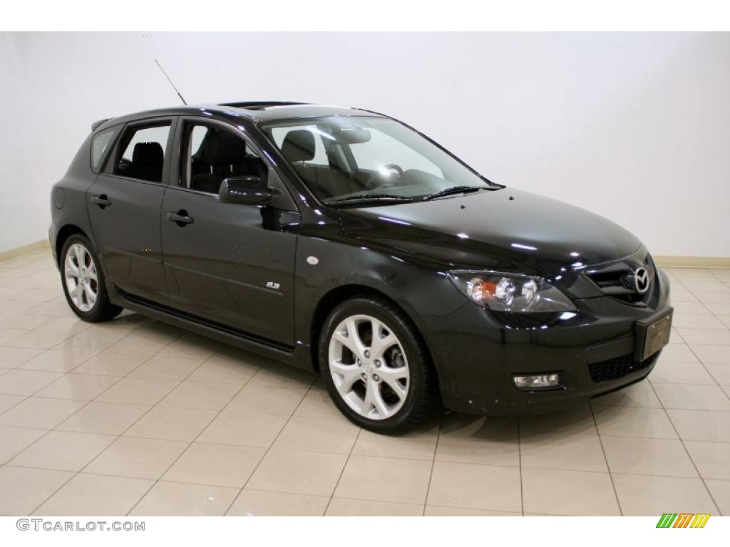 2008 MAZDA3 s Touring Hatchback - Black Mica / Black photo #1