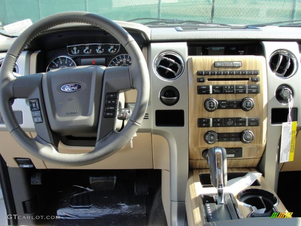 2011 Ford F150 Lariat SuperCab Pale Adobe Dashboard Photo #44096496