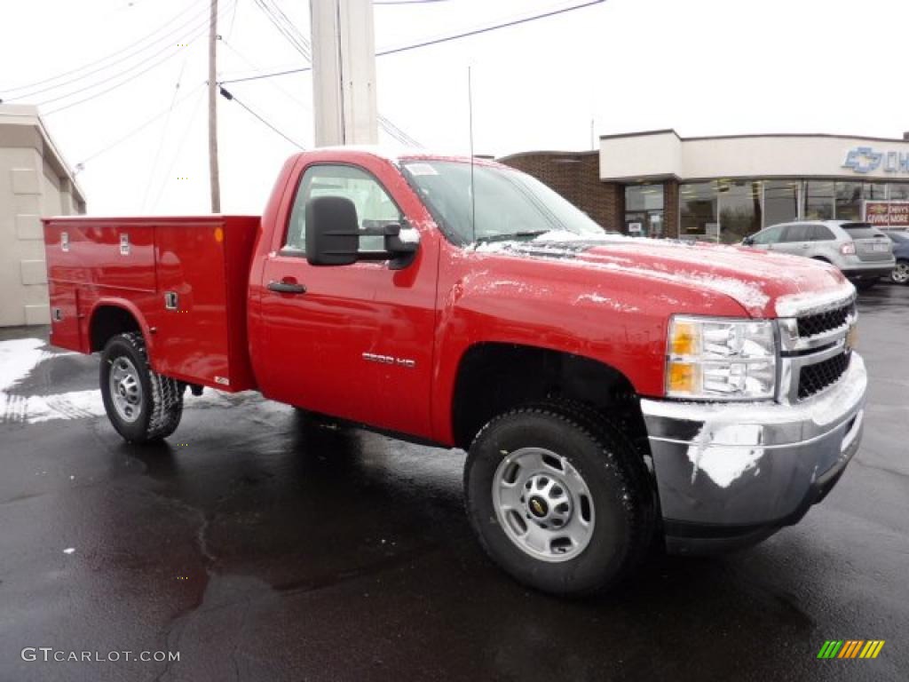 2011 Silverado 2500HD Regular Cab - Victory Red / Dark Titanium photo #1