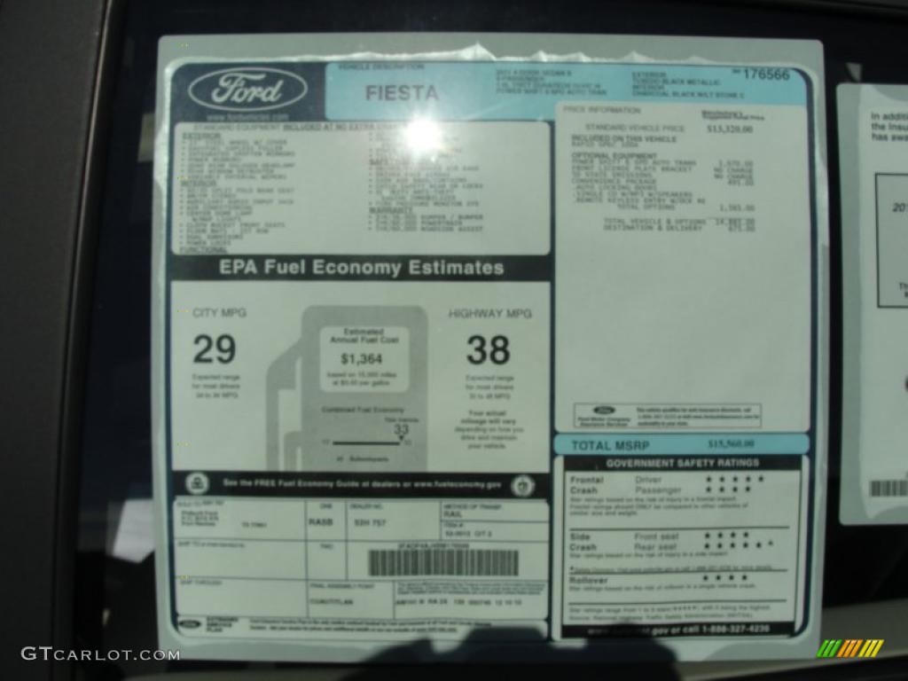 2011 Ford Fiesta S Sedan Window Sticker Photo #44106349