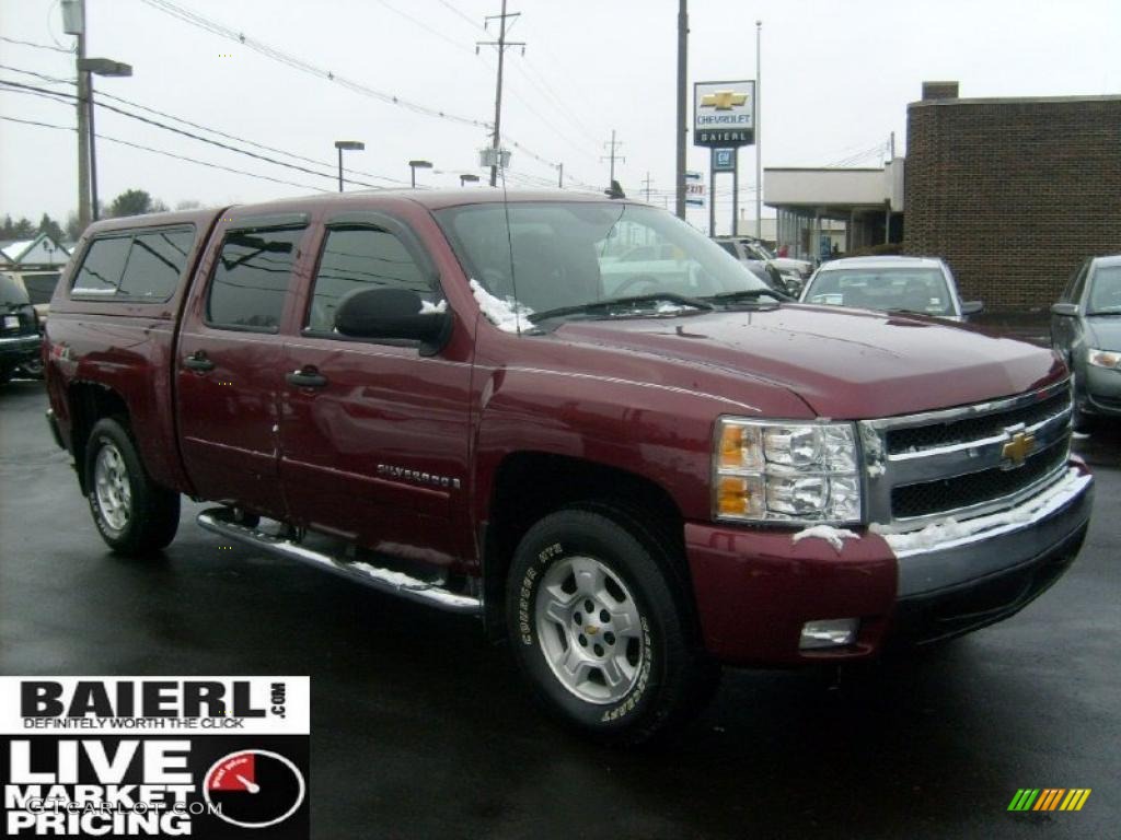 2008 Silverado 1500 LT Crew Cab 4x4 - Deep Ruby Metallic / Ebony photo #1