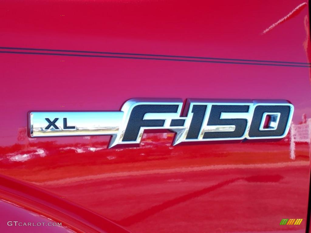 2011 F150 XL Regular Cab - Vermillion Red / Steel Gray photo #4