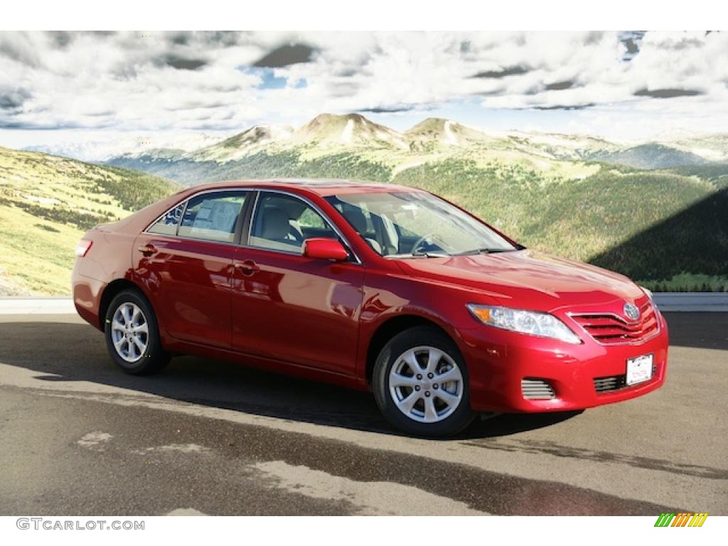 2011 Camry LE V6 - Barcelona Red Metallic / Bisque photo #1
