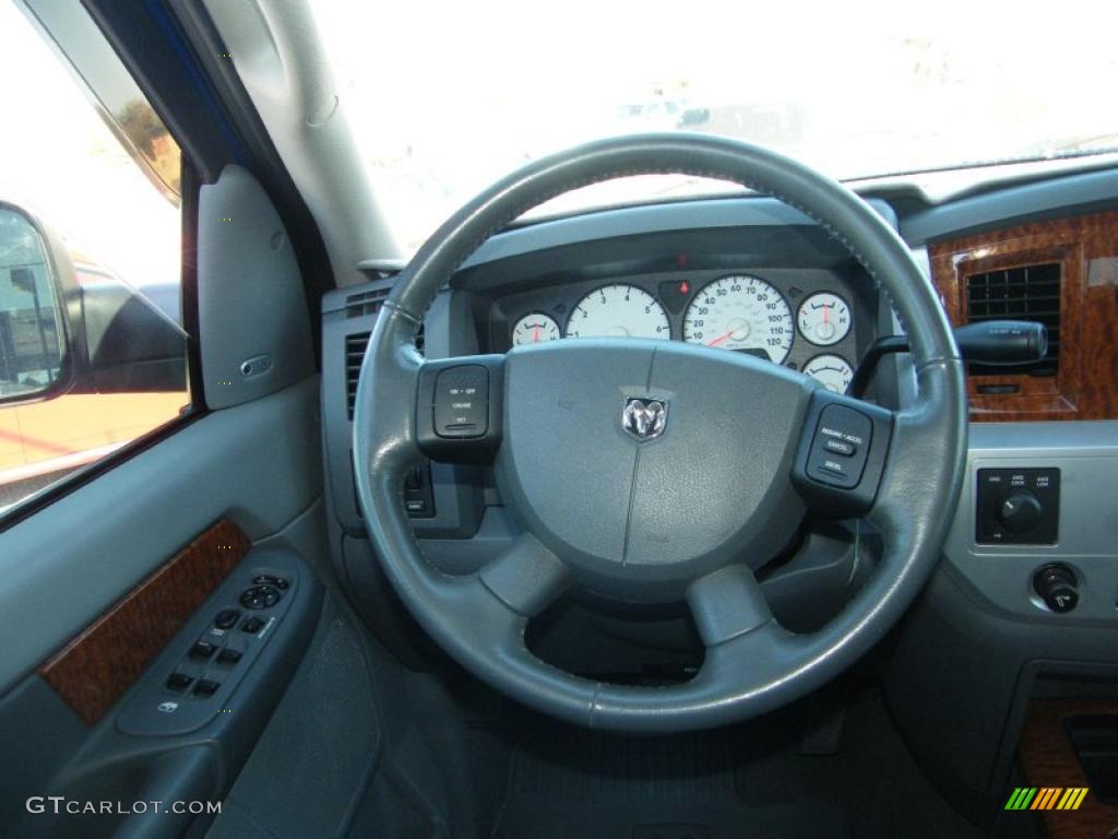 2007 Dodge Ram 1500 Laramie Mega Cab 4x4 Medium Slate Gray Steering Wheel Photo #44117622