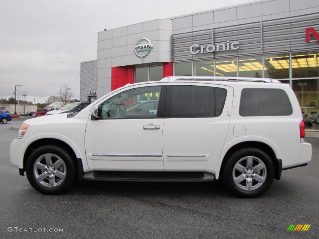 2010 Armada Platinum - Blizzard White / Stone photo #2