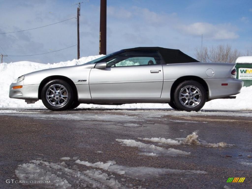 2002 Camaro Z28 Convertible - Sebring Silver Metallic / Ebony Black photo #1