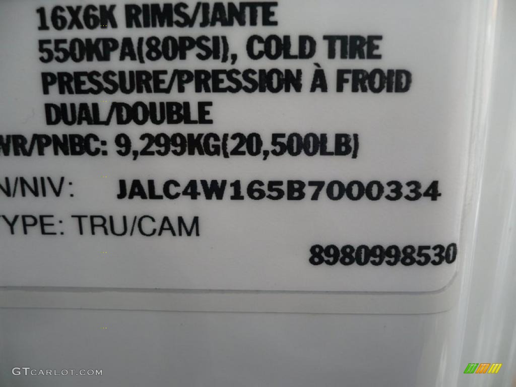 2011 Isuzu N Series Truck NPR HD Info Tag Photo #44127879