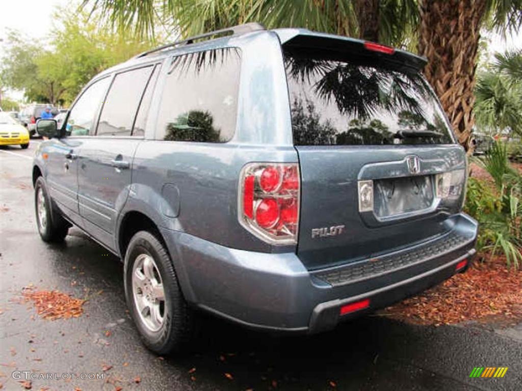2008 Pilot EX-L - Steel Blue Metallic / Gray photo #3