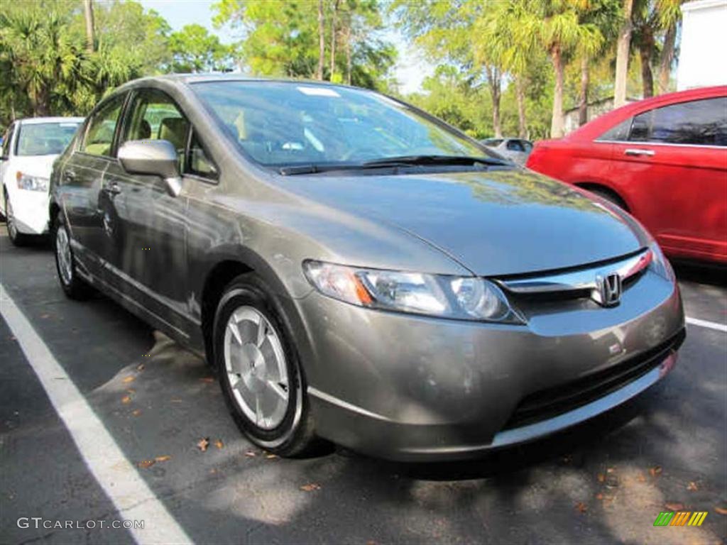 2008 Civic Hybrid Sedan - Galaxy Gray Metallic / Ivory photo #1