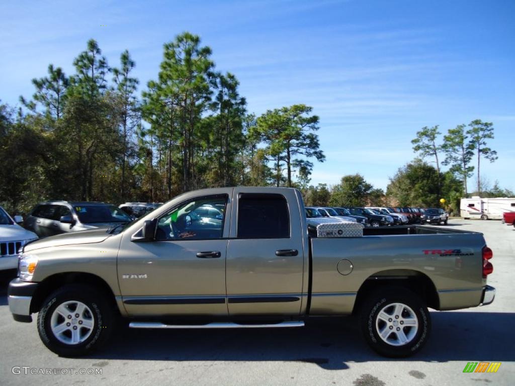 2008 Ram 1500 ST Quad Cab 4x4 - Light Khaki Metallic / Khaki photo #2