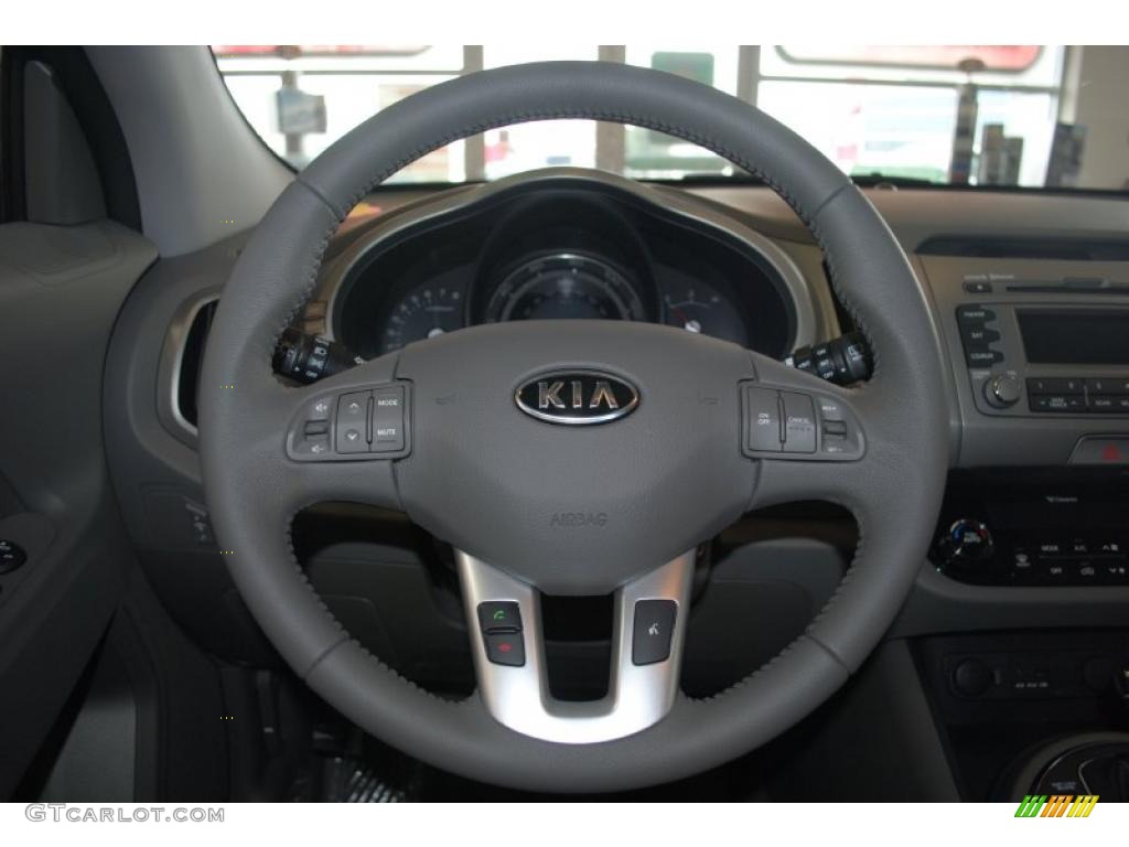 2011 Kia Sportage EX AWD Alpine Gray Steering Wheel Photo #44136282