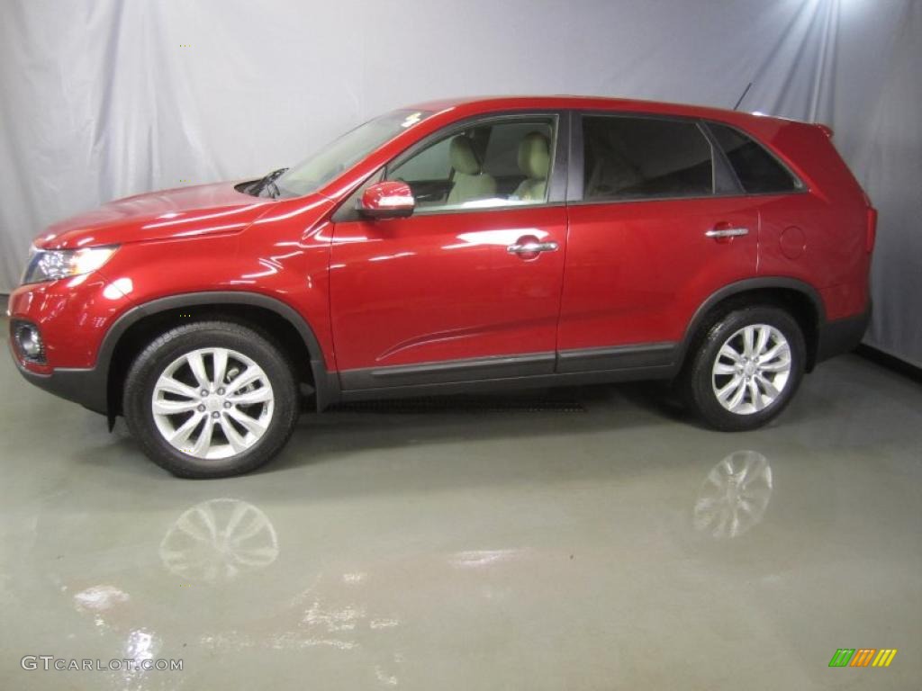 2011 Sorento EX - Spicy Red / Beige photo #3