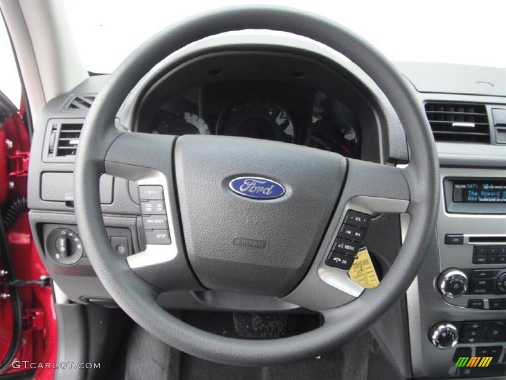 2011 Ford Fusion SE V6 Charcoal Black Steering Wheel Photo #44141786