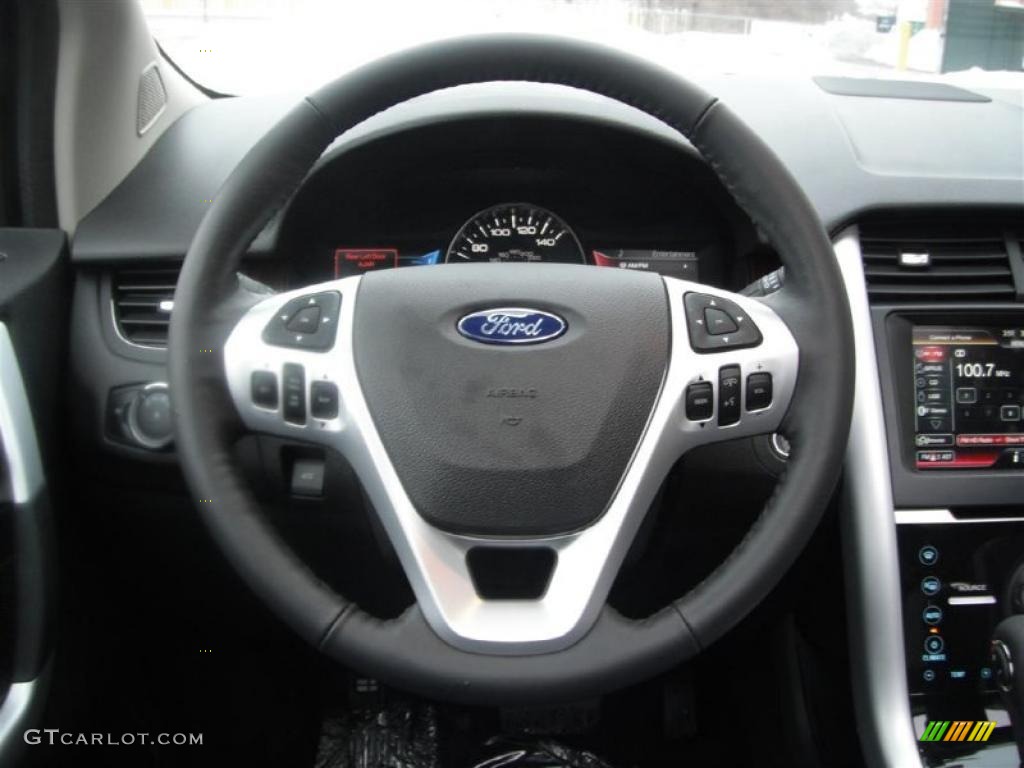 2011 Ford Edge Limited AWD Charcoal Black Steering Wheel Photo #44144171