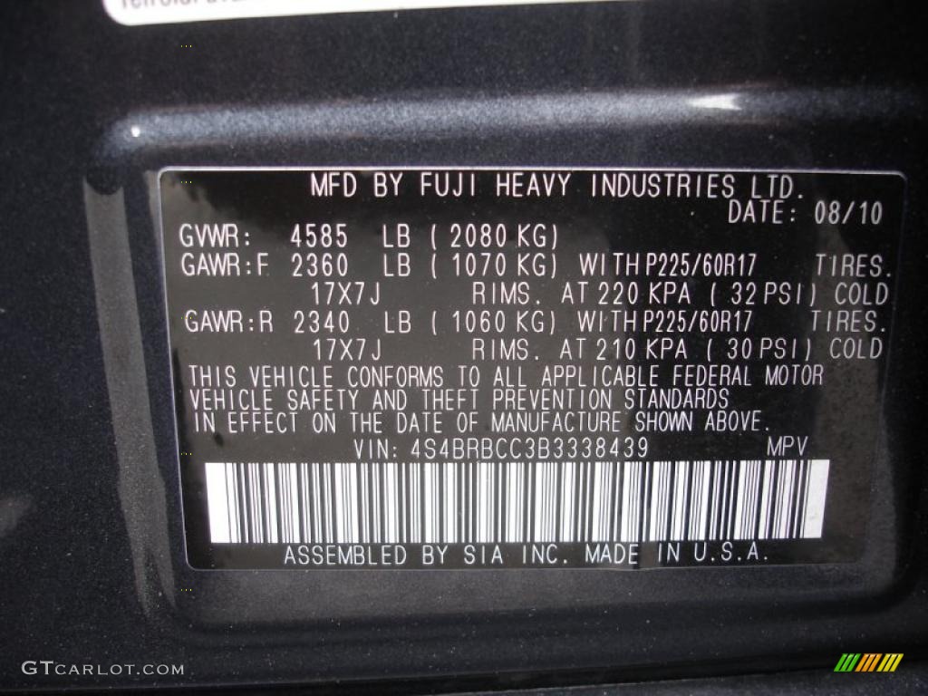 2011 Outback 2.5i Premium Wagon - Graphite Gray Metallic / Off Black photo #15