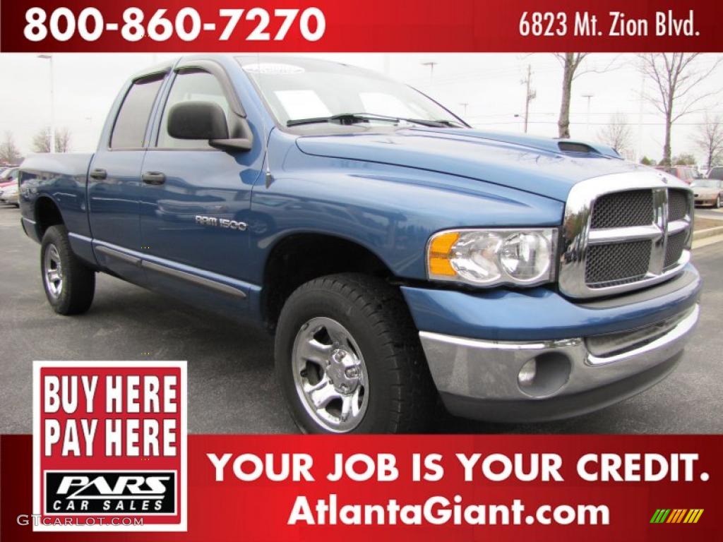 2002 Ram 1500 ST Quad Cab 4x4 - Atlantic Blue Pearl / Dark Slate Gray photo #4