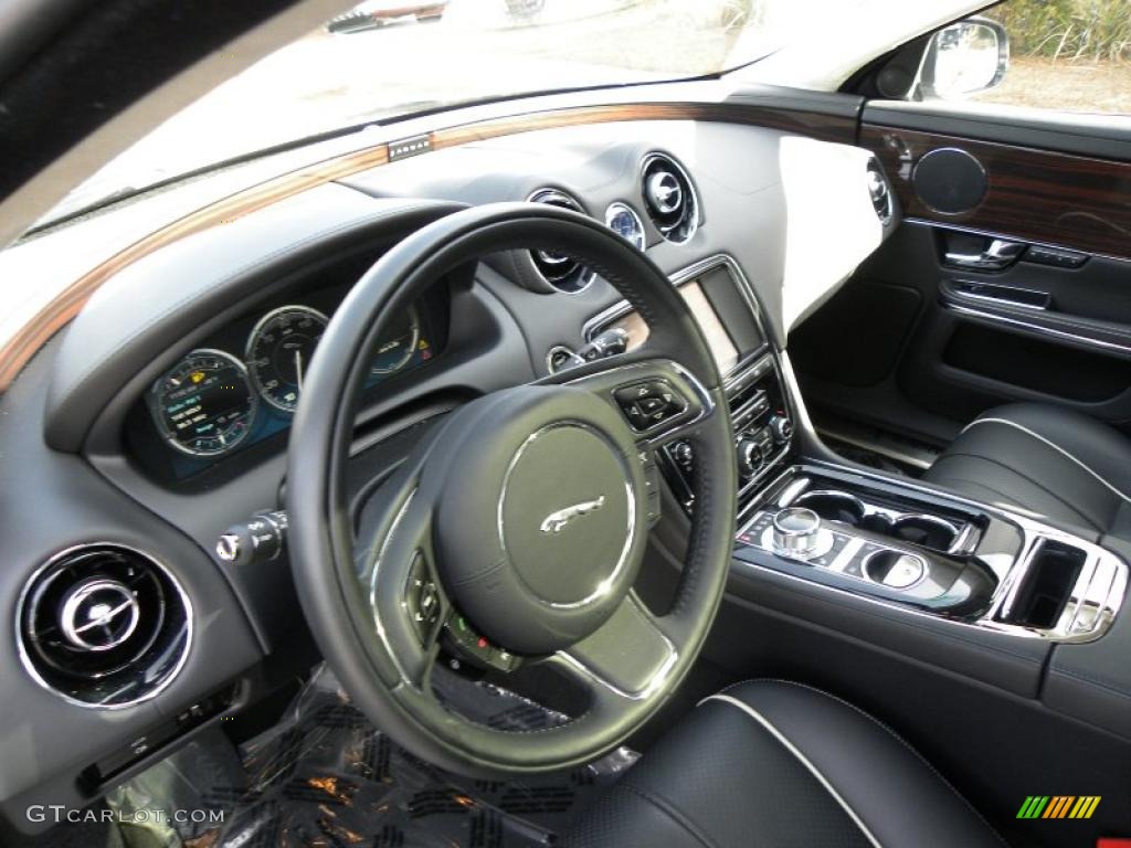 2011 Jaguar XJ XJL Jet Black/Ivory Dashboard Photo #44152845