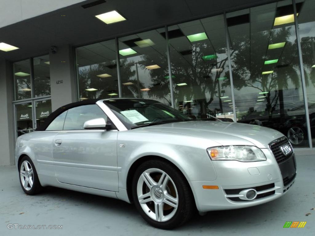 2008 A4 2.0T Cabriolet - Light Silver Metallic / Black photo #1