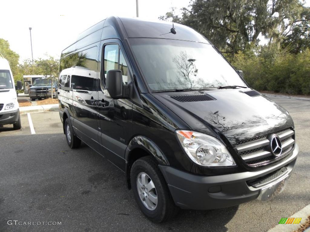 Carbon Black Metallic 2011 Mercedes-Benz Sprinter 2500 High Roof Passenger Van Exterior Photo #44156029