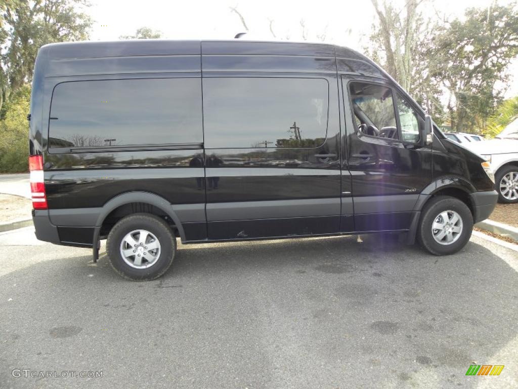 Carbon Black Metallic 2011 Mercedes-Benz Sprinter 2500 High Roof Passenger Van Exterior Photo #44156197