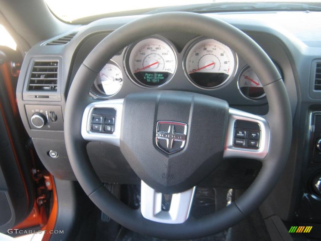 2011 Dodge Challenger SE Dark Slate Gray Steering Wheel Photo #44156946