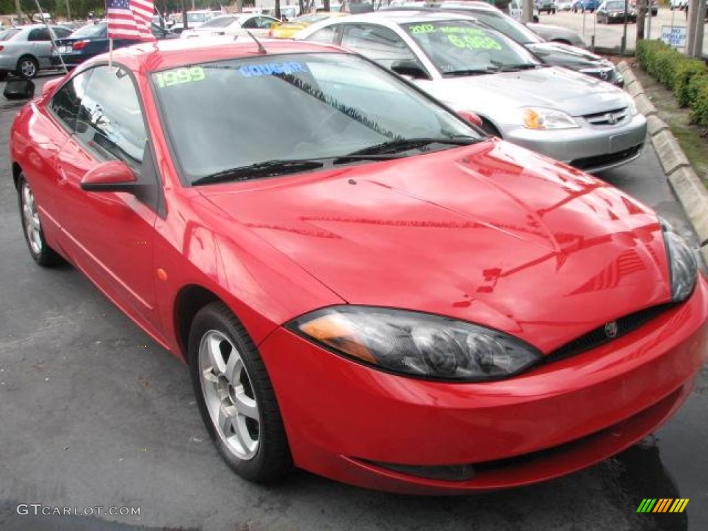 1999 Cougar V6 - Rio Red Clearcoat / Medium Graphite photo #1