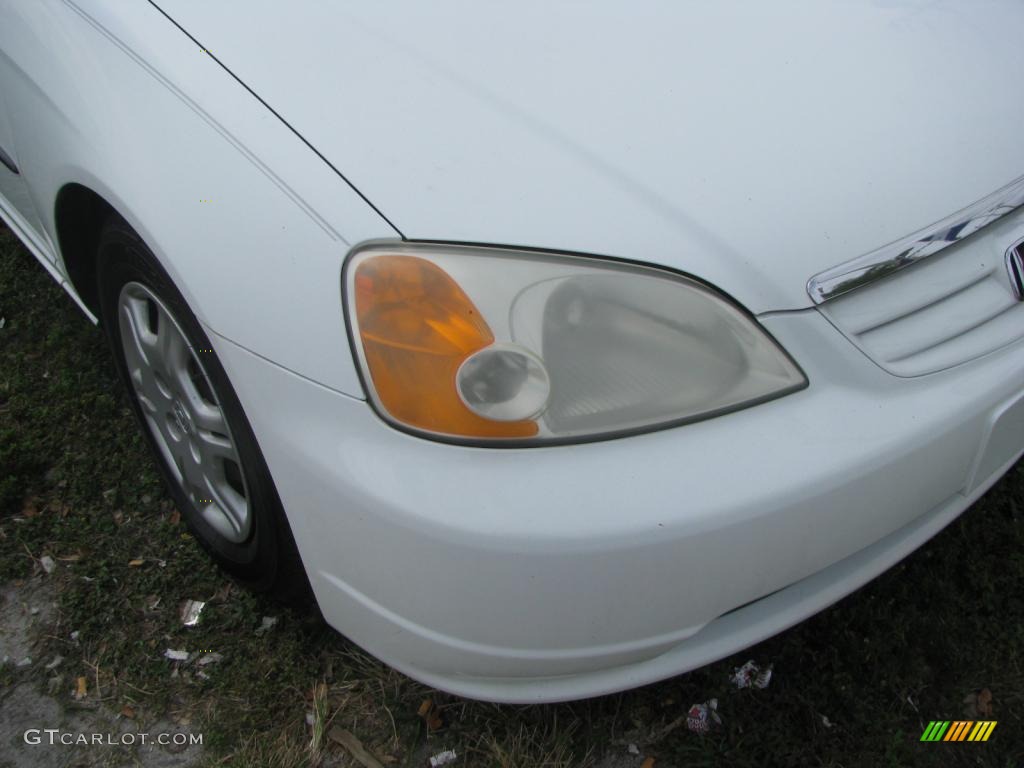 2002 Civic DX Sedan - Taffeta White / Gray photo #2