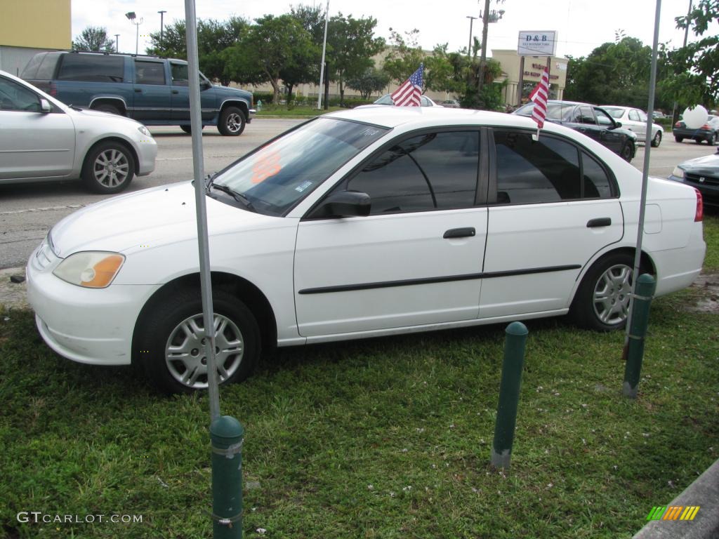 2002 Civic DX Sedan - Taffeta White / Gray photo #6