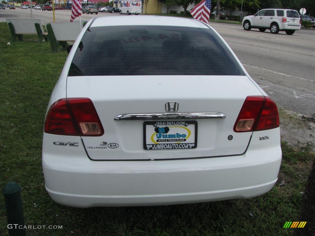2002 Civic DX Sedan - Taffeta White / Gray photo #9