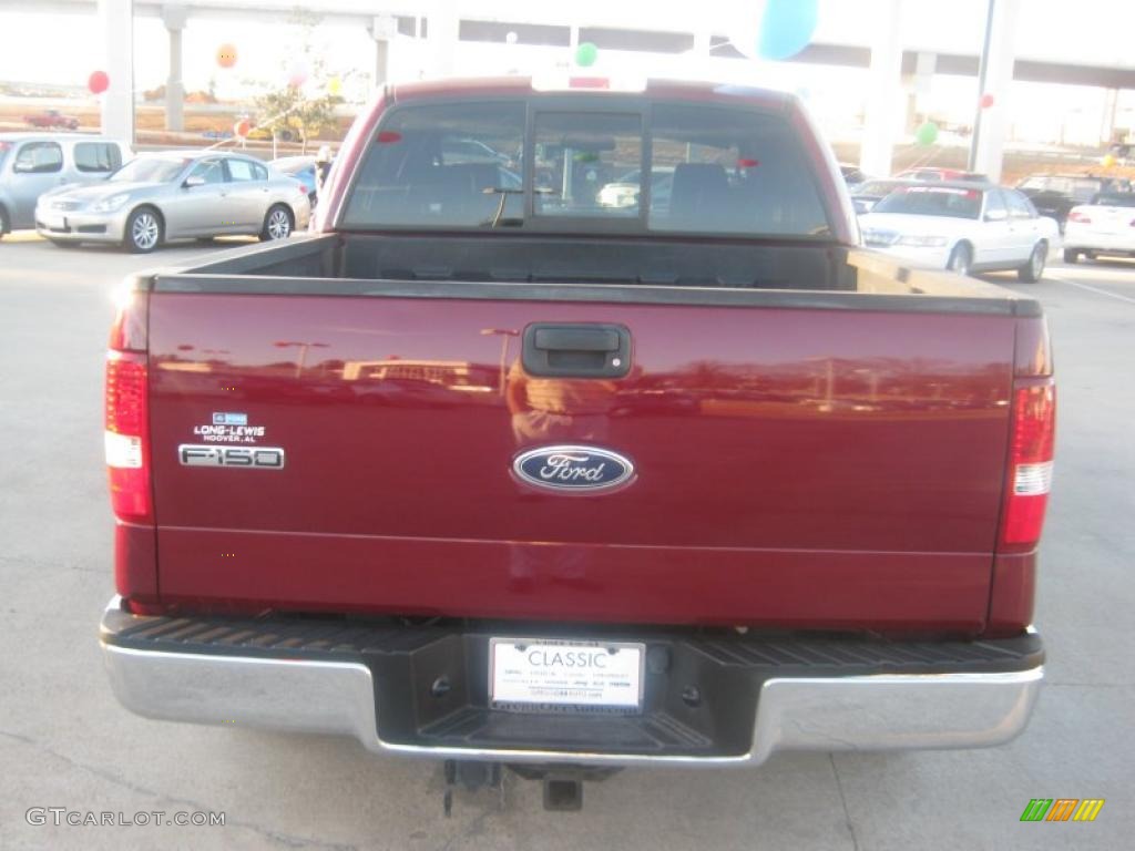 2005 F150 Lariat SuperCrew - Dark Toreador Red Metallic / Black photo #4