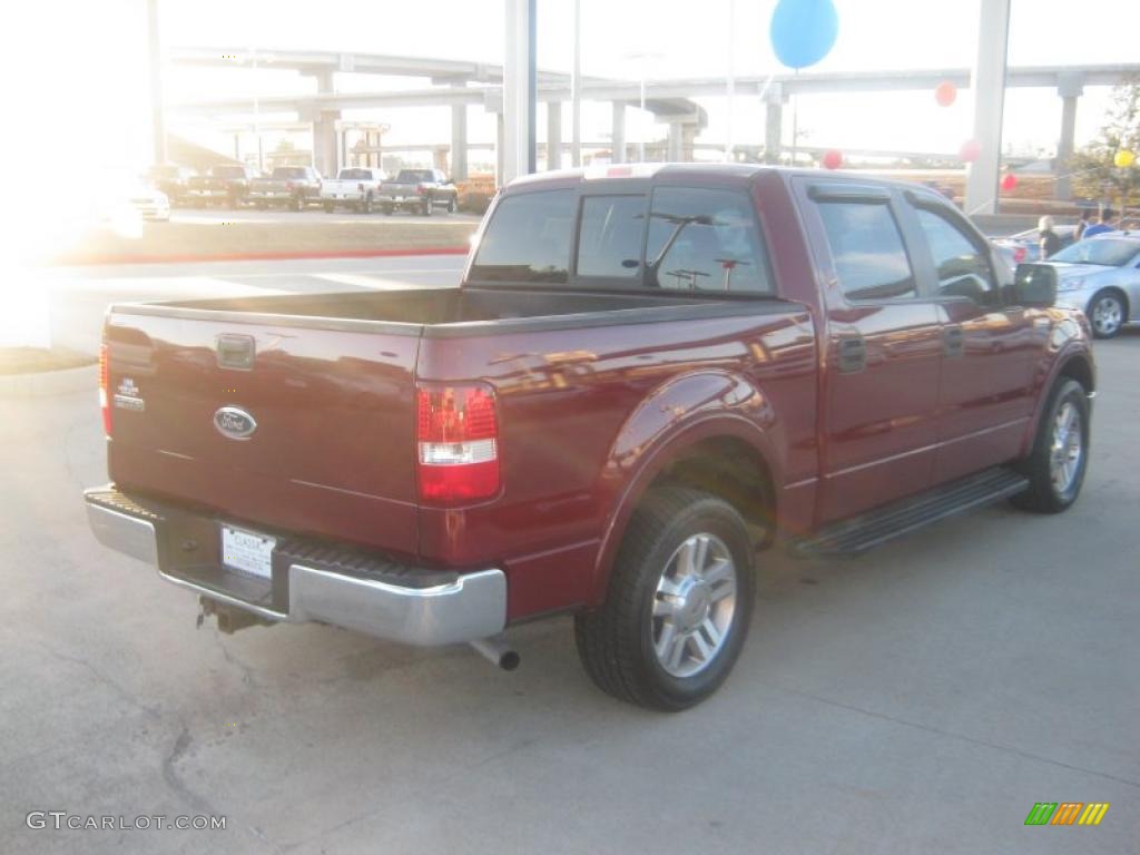 2005 F150 Lariat SuperCrew - Dark Toreador Red Metallic / Black photo #5