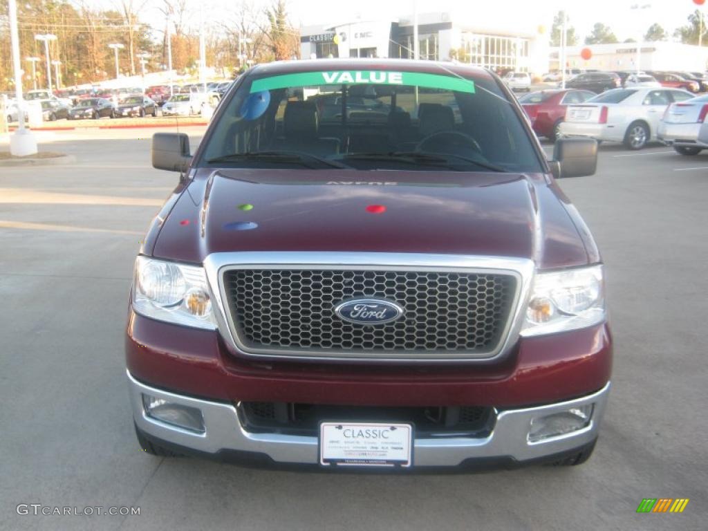 2005 F150 Lariat SuperCrew - Dark Toreador Red Metallic / Black photo #8