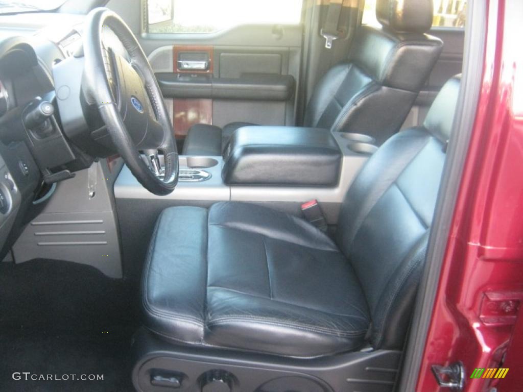 2005 F150 Lariat SuperCrew - Dark Toreador Red Metallic / Black photo #14