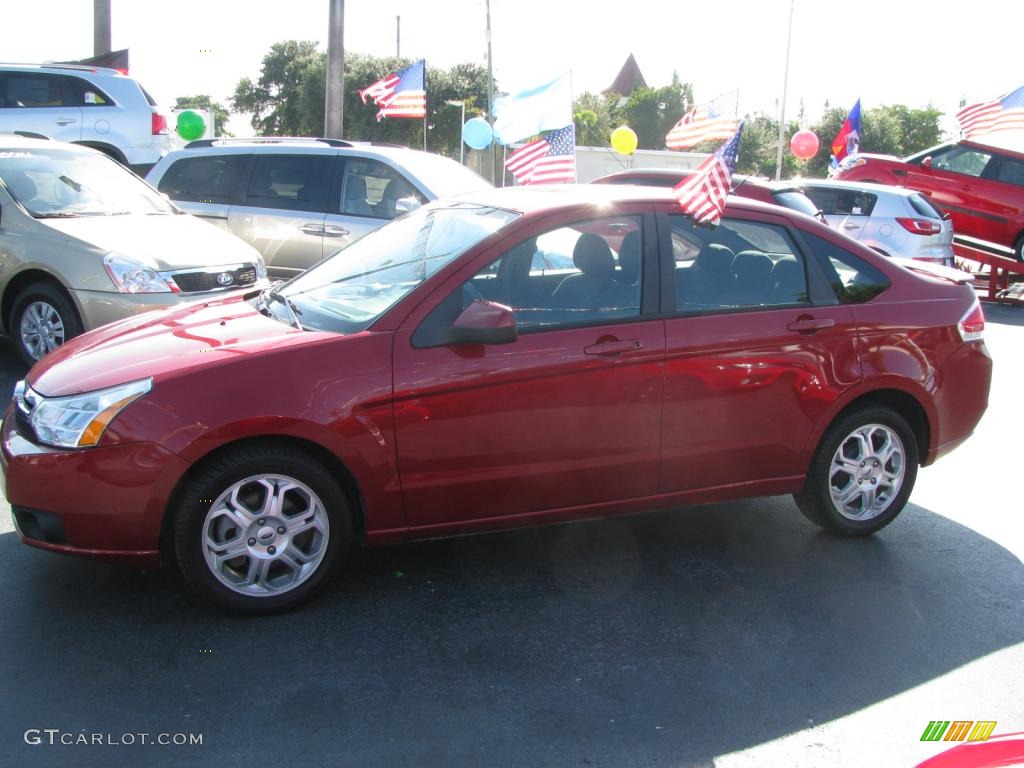 2009 Focus SES Sedan - Sangria Red Metallic / Charcoal Black photo #6