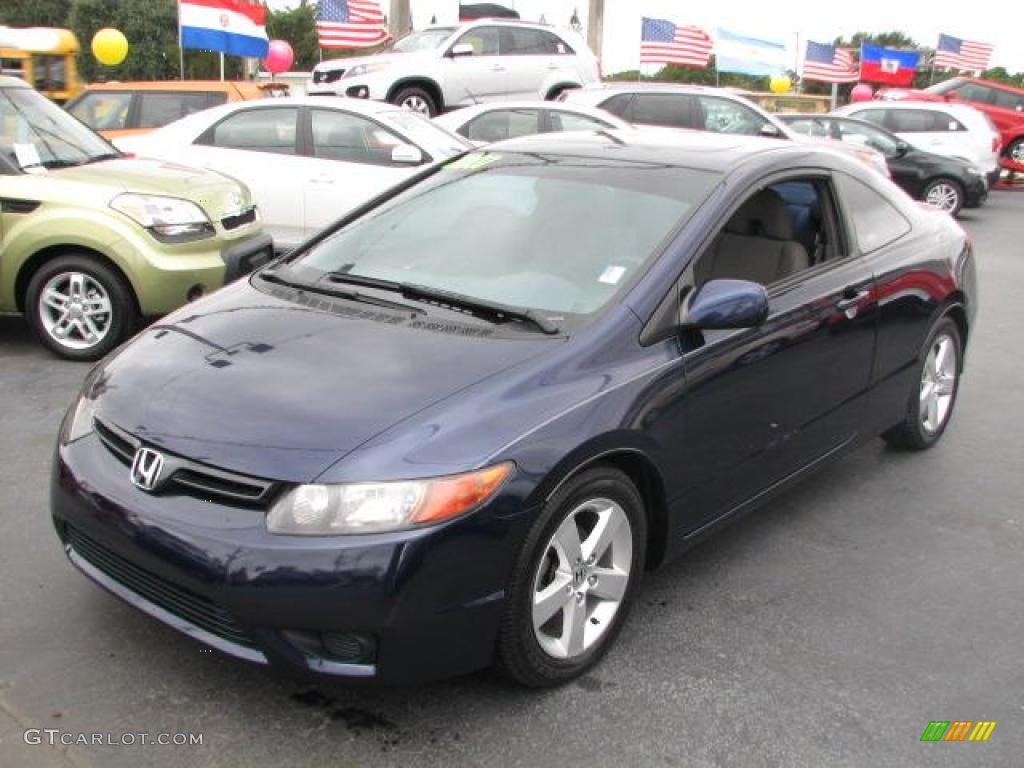 2007 Civic EX Coupe - Royal Blue Pearl / Gray photo #5