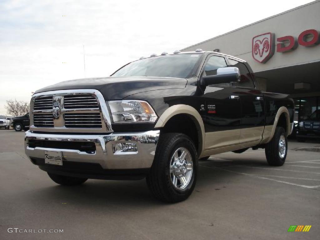 Brilliant Black Crystal Pearl 2011 Dodge Ram 2500 HD Laramie Crew Cab 4x4 Exterior Photo #44195580