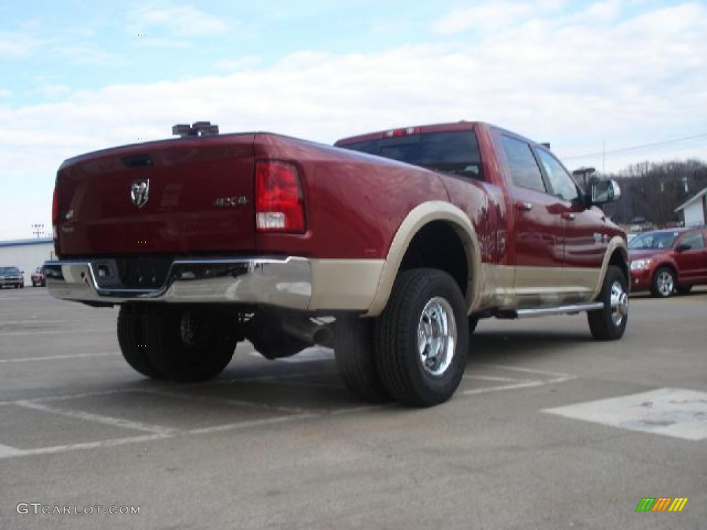 Deep Cherry Red Crystal Pearl 2011 Dodge Ram 3500 HD Laramie Crew Cab 4x4 Dually Exterior Photo #44195656